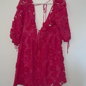 Pink embroidered VICI dress